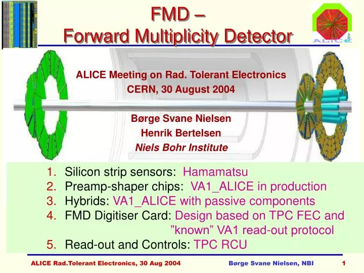 fmd forward multiplicity detector