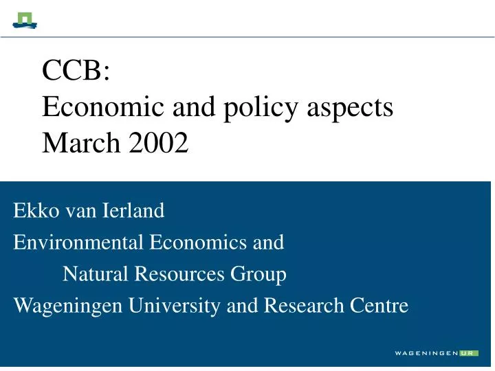 ccb economic and policy aspects march 2002