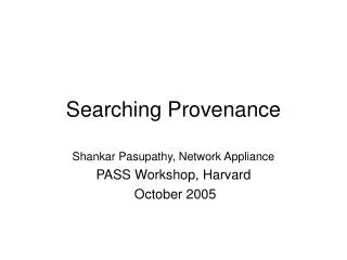 Searching Provenance