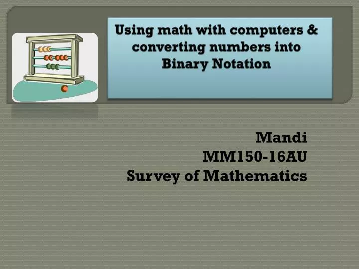 using math with computers converting numbers into binary notation