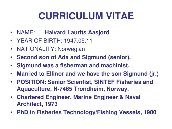 curriculum vitae