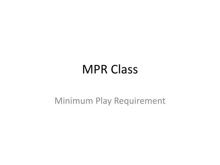 mpr class