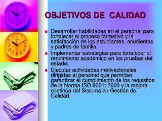 objetivos de calidad