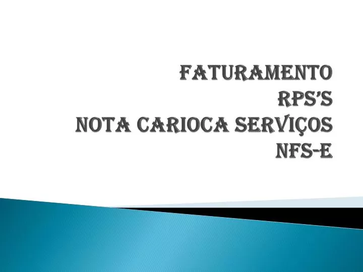 faturamento rps s nota carioca servi os nfs e