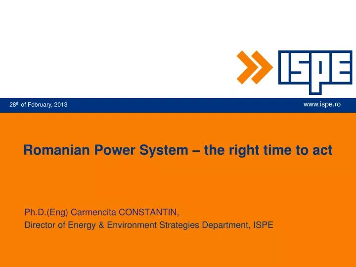 romanian power system the right time to act