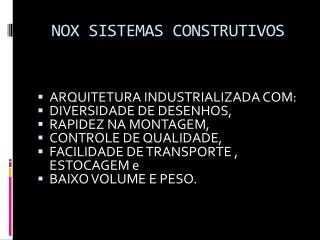 nox sistemas construtivos