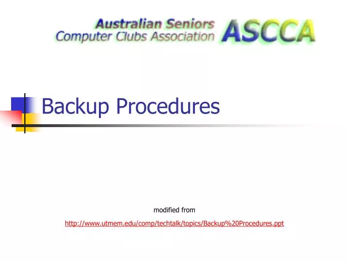 backup procedures