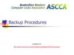 Backup Procedures - slide 1