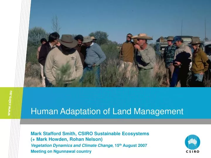 human adaptation of land management