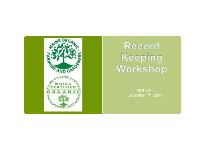 record keeping workshop