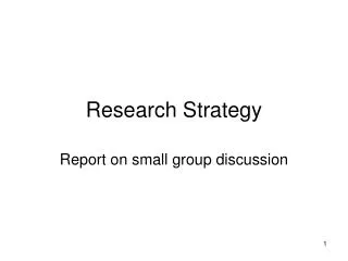 Research Strategy