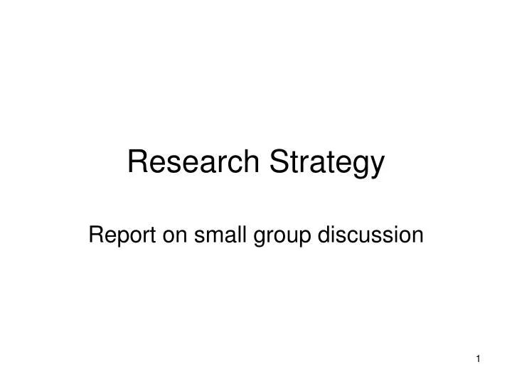 research strategy