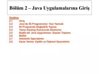 b l m 2 java uygulamalar na giri