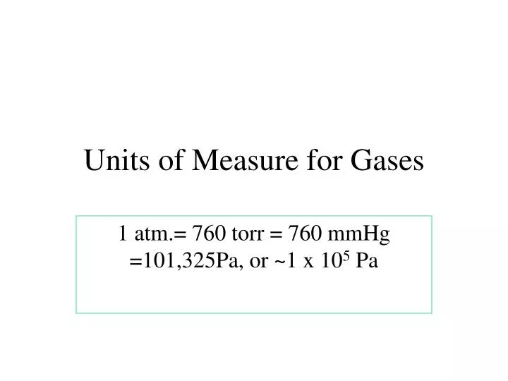 units of measure for gases