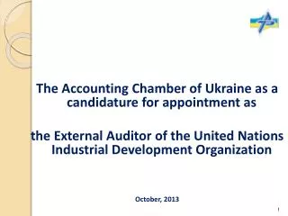 The Accounting Chamber of Ukraine as a candidature for appointment as