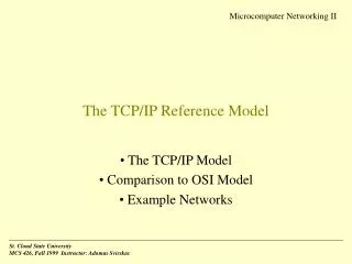 The TCP/IP Reference Model