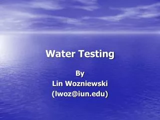 Water Testing