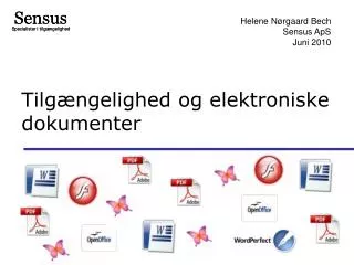 tilg ngelighed og elektroniske dokumenter