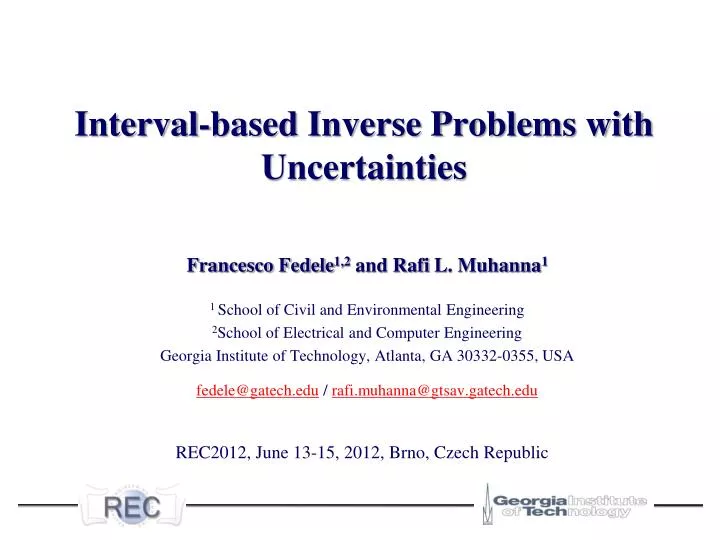 interval based inverse problems with uncertainties