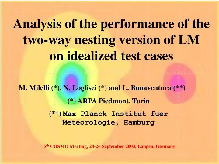 analysis of the performance of the two way nesting version of lm on idealized test cases