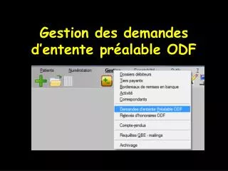 gestion des demandes d entente pr alable odf