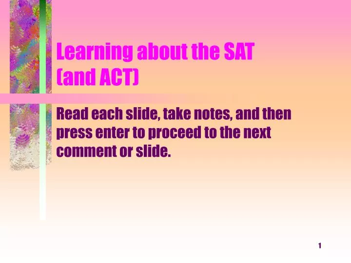 learning about the sat and act