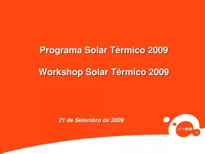 programa solar t rmico 2009 workshop solar t rmico 2009