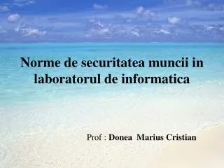 norme de securitatea muncii in laboratorul de informatica