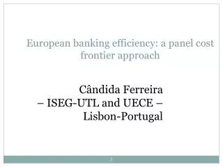 European banking efficiency: a panel cost frontier approach