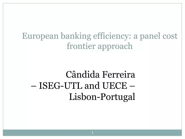 european banking efficiency a panel cost frontier approach