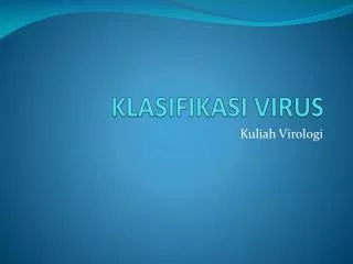 klasifikasi virus
