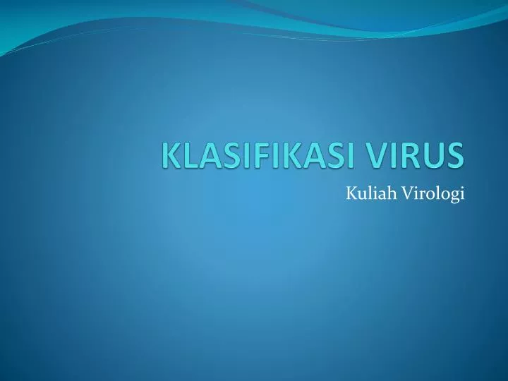klasifikasi virus