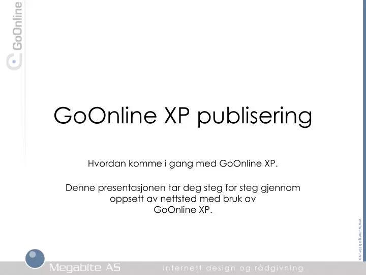 goonline xp publisering