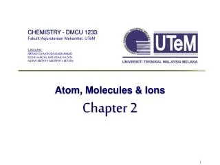 Atom, Molecules &amp; Ions