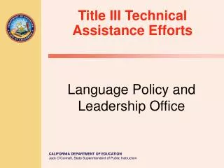 title iii technical assistance efforts