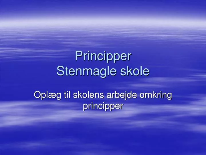 principper stenmagle skole