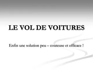 le vol de voitures