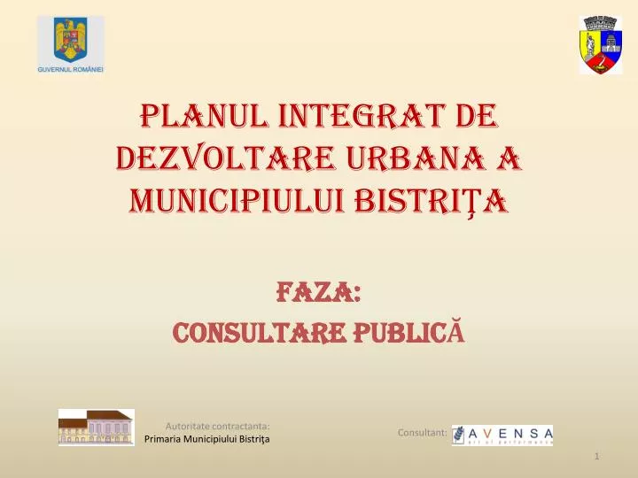 planul integrat de dezvoltare urbana a municipiului bistri a