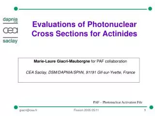 Evaluations of Photonuclear Cross Sections for Actinides