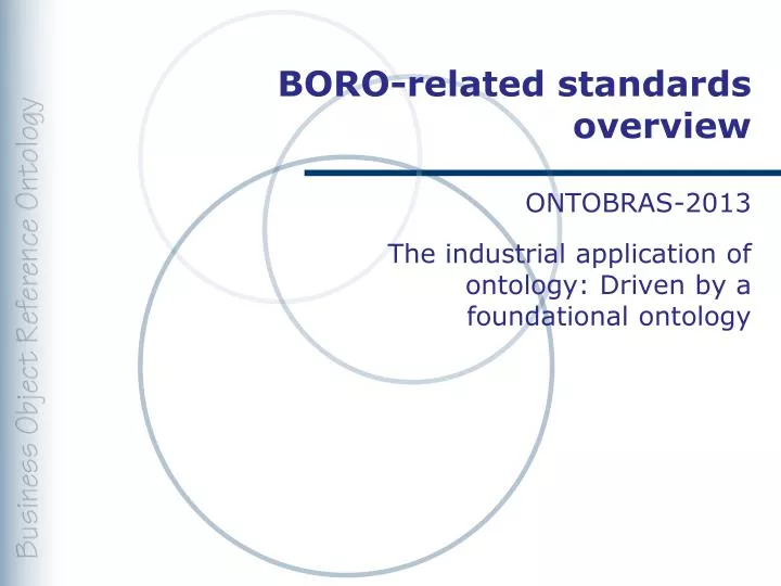 boro related standards overview