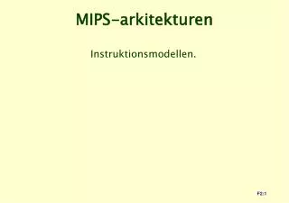 mips arkitekturen