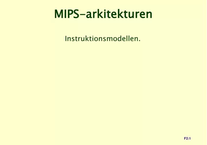 mips arkitekturen