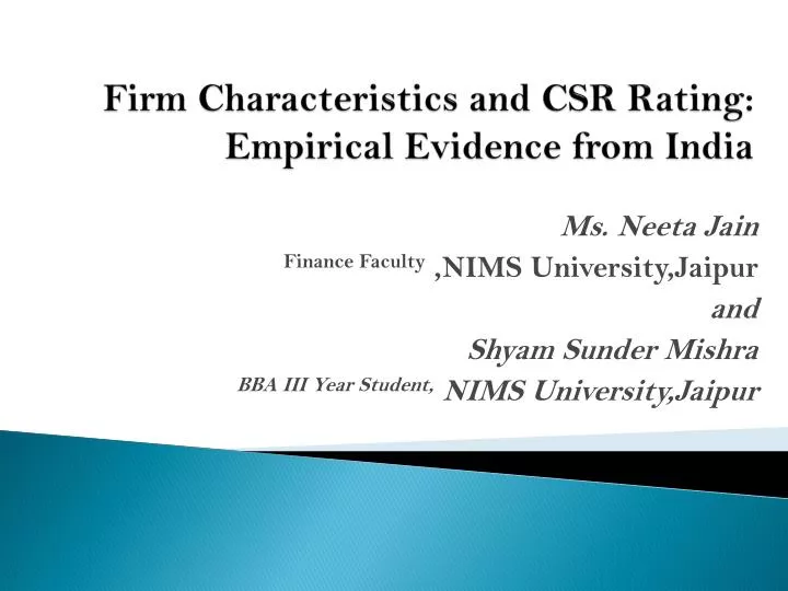 firm characteristics and csr rating empirical evidence from india