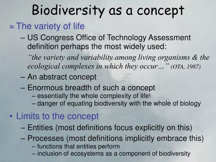 biodiversity as a concept