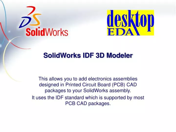 solidworks idf 3d modeler