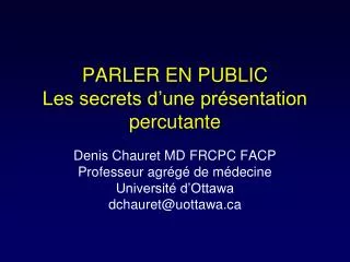 parler en public les secrets d une pr sentation percutante