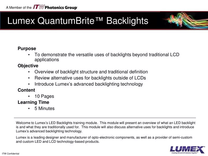 lumex quantumbrite backlights