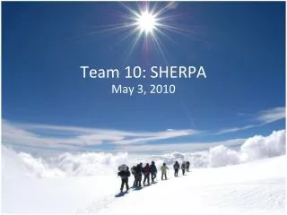Team 10: SHERPA