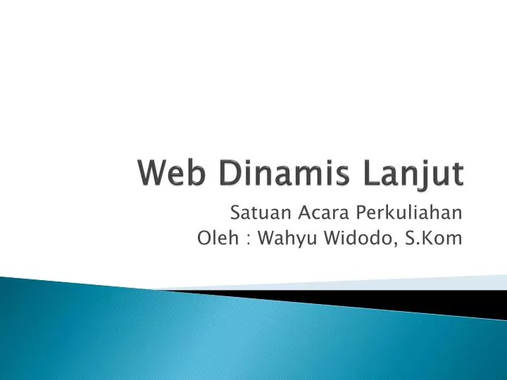 web dinamis lanjut