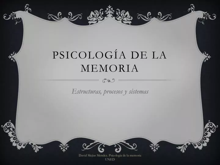 psicolog a de la memoria